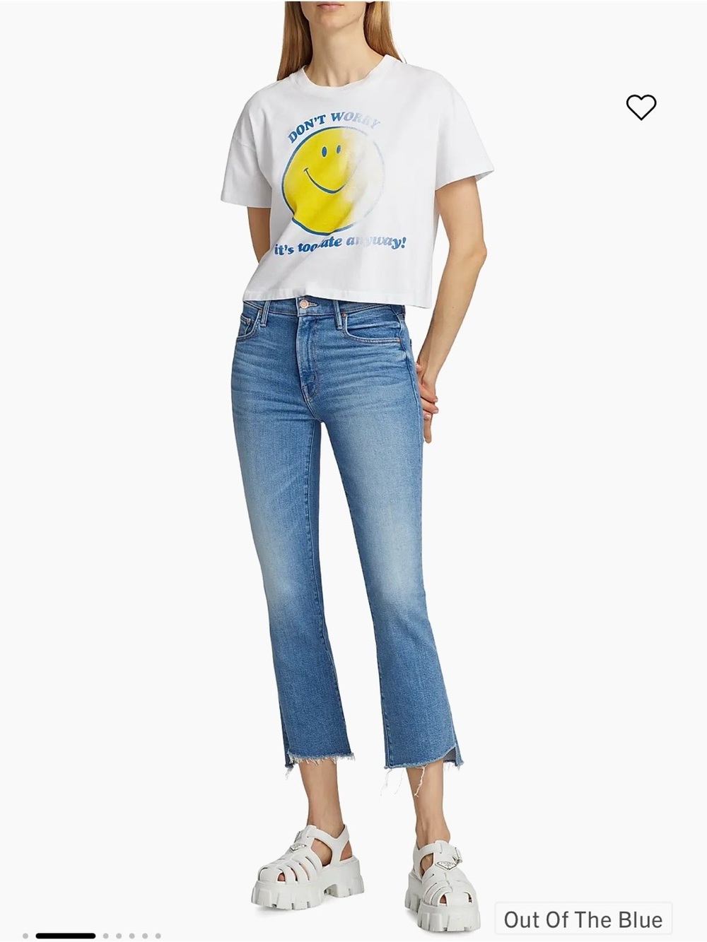 mother the insider crop step fray out of the blue jeans